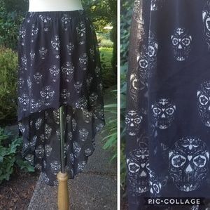 Sugar Skull High Low Skirt Divided by H&M Size 6